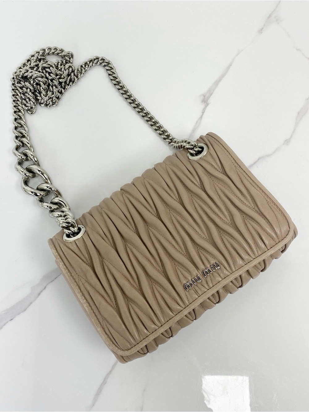 MIU MIU Nappa Matelasse Chain Bag